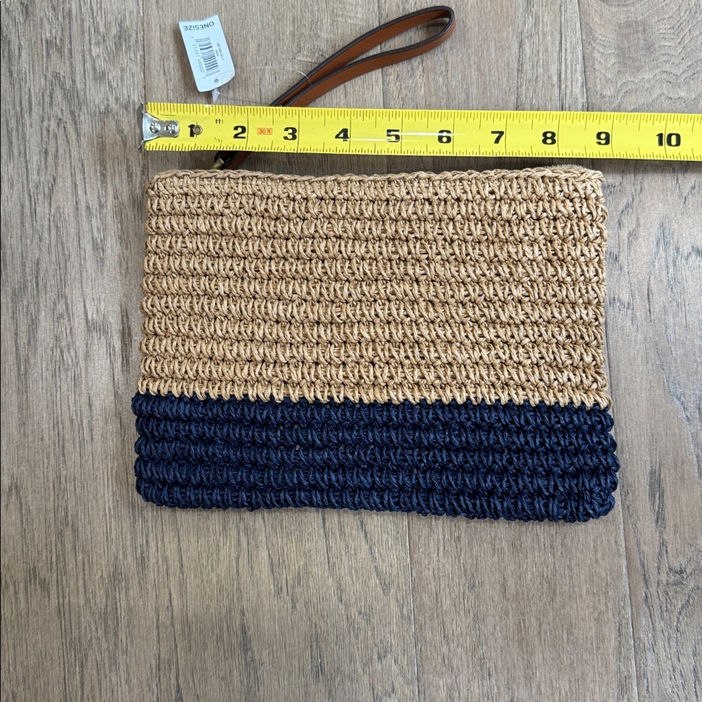 NWT GAP Raffia Colorblock Pouch with Zipper - Picture 6 of 7